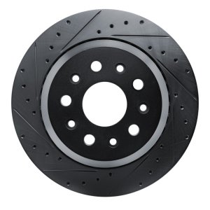 Jeep Gladiator Brake Rotor (1) - Rear Left - R1 Concepts - Drilled & Slotted - Black - `20-`25